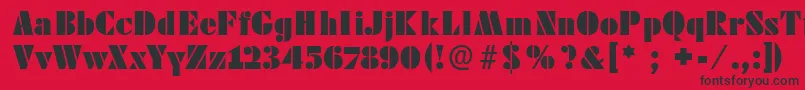 Futstencilserif Font – Black Fonts on Red Background