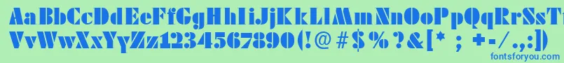 Futstencilserif Font – Blue Fonts on Green Background