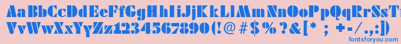Futstencilserif Font – Blue Fonts on Pink Background