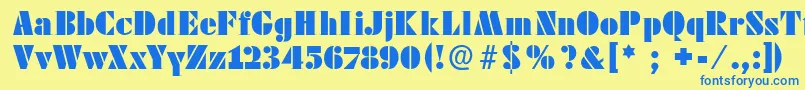 Futstencilserif Font – Blue Fonts on Yellow Background