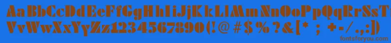 Futstencilserif Font – Brown Fonts on Blue Background