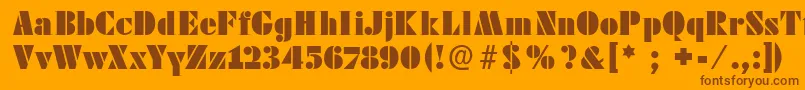 Futstencilserif Font – Brown Fonts on Orange Background
