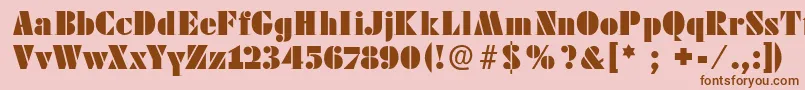 Futstencilserif Font – Brown Fonts on Pink Background