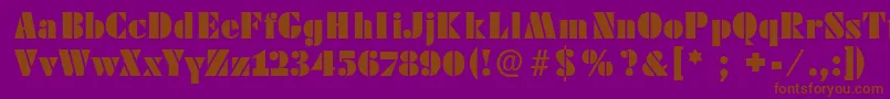 Futstencilserif Font – Brown Fonts on Purple Background