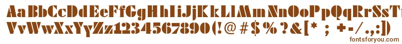 Futstencilserif-fontti – ruskeat fontit valkoisella taustalla
