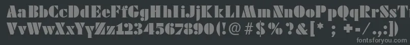Futstencilserif Font – Gray Fonts on Black Background