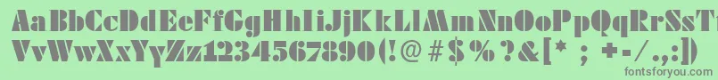 Futstencilserif Font – Gray Fonts on Green Background