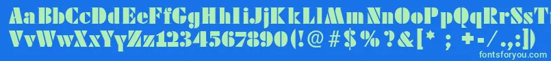 Futstencilserif Font – Green Fonts on Blue Background
