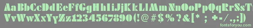 Futstencilserif Font – Green Fonts on Gray Background
