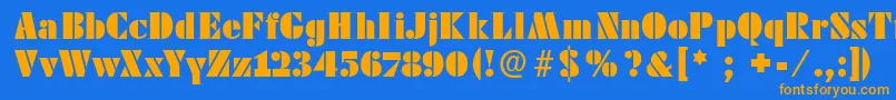 Futstencilserif Font – Orange Fonts on Blue Background