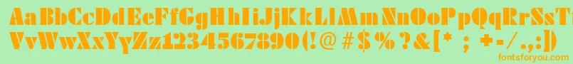 Futstencilserif Font – Orange Fonts on Green Background