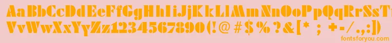 Futstencilserif Font – Orange Fonts on Pink Background