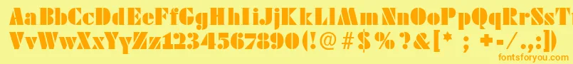 Futstencilserif Font – Orange Fonts on Yellow Background
