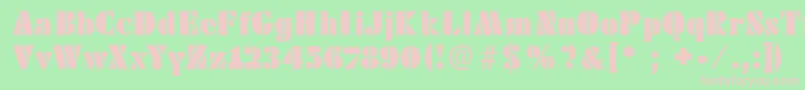 Futstencilserif Font – Pink Fonts on Green Background