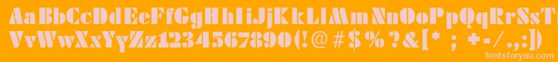 Futstencilserif Font – Pink Fonts on Orange Background