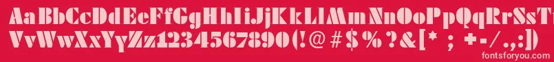 Futstencilserif Font – Pink Fonts on Red Background