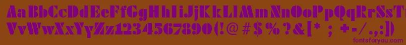 Futstencilserif Font – Purple Fonts on Brown Background