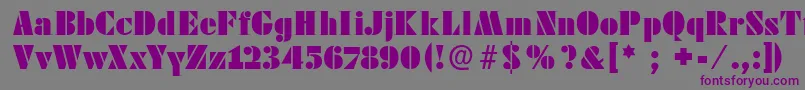 Futstencilserif-fontti – violetit fontit harmaalla taustalla