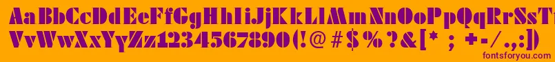 Futstencilserif Font – Purple Fonts on Orange Background