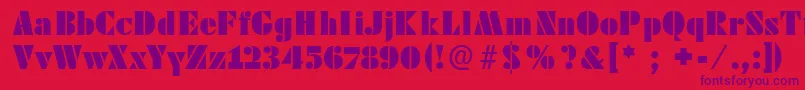 フォントFutstencilserif – 赤い背景に紫のフォント