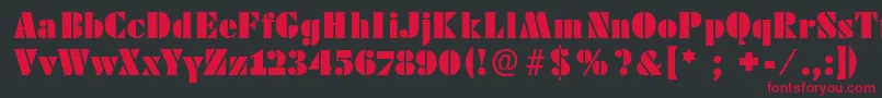 Шрифт Futstencilserif – красные шрифты на чёрном фоне