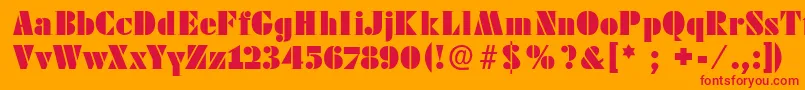 Шрифт Futstencilserif – красные шрифты на оранжевом фоне