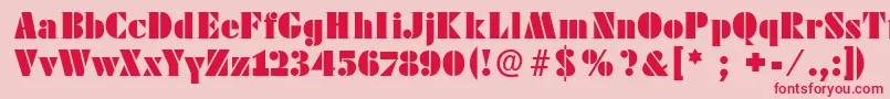 Futstencilserif Font – Red Fonts on Pink Background