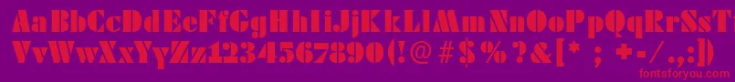 フォントFutstencilserif – 紫の背景に赤い文字