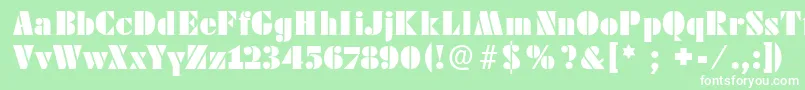 フォントFutstencilserif – 緑の背景に白い文字