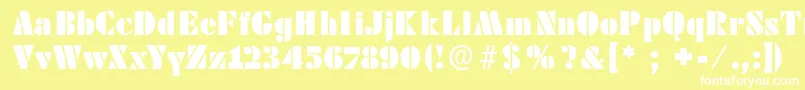 Futstencilserif Font – White Fonts on Yellow Background