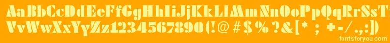 Futstencilserif Font – Yellow Fonts on Orange Background