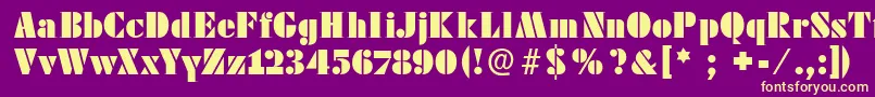 Futstencilserif Font – Yellow Fonts on Purple Background