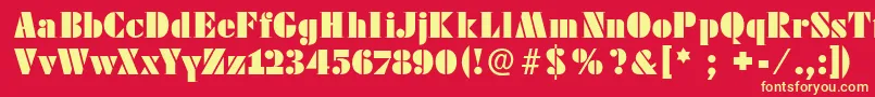 Futstencilserif Font – Yellow Fonts on Red Background