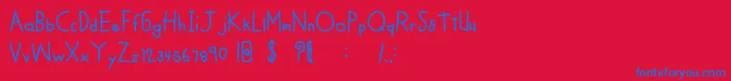 Police MTFCoolKid – polices bleues sur fond rouge
