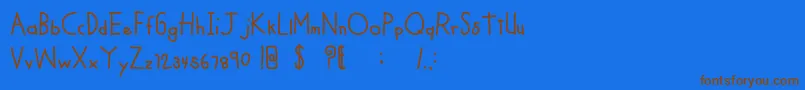 Шрифт MTFCoolKid – коричневые шрифты на синем фоне