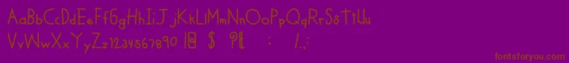 Шрифт MTFCoolKid – коричневые шрифты на фиолетовом фоне