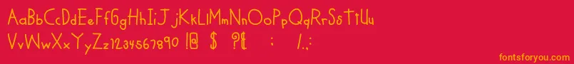 MTFCoolKid Font – Orange Fonts on Red Background