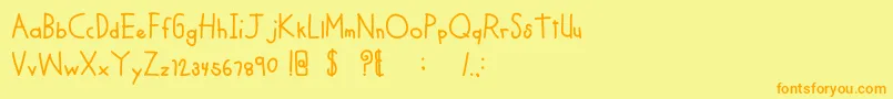 MTFCoolKid Font – Orange Fonts on Yellow Background