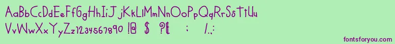 MTFCoolKid Font – Purple Fonts on Green Background