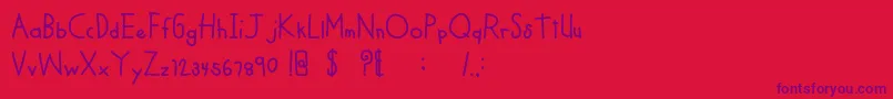 MTFCoolKid-Schriftart – Violette Schriften auf rotem Hintergrund