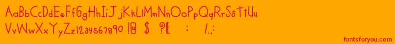 MTFCoolKid Font – Red Fonts on Orange Background