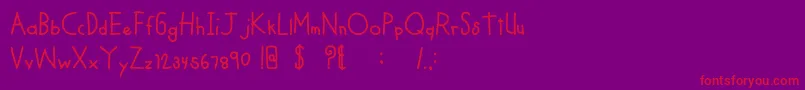 MTFCoolKid Font – Red Fonts on Purple Background