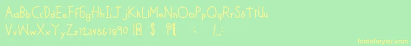 Fonte MTFCoolKid – fontes amarelas em um fundo verde