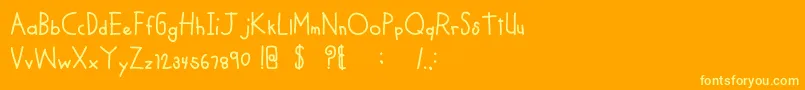フォントMTFCoolKid – オレンジの背景に黄色の文字