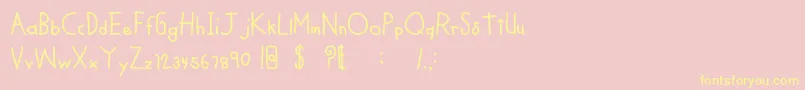 Fonte MTFCoolKid – fontes amarelas em um fundo rosa