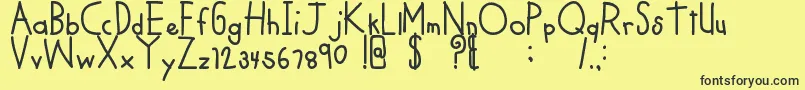 MTFCoolKid Font – Black Fonts on Yellow Background