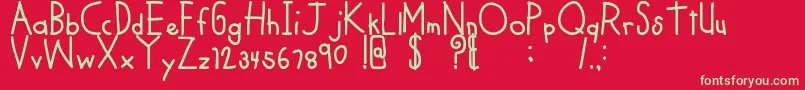 MTFCoolKid Font – Green Fonts on Red Background
