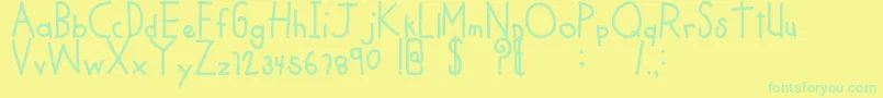 MTFCoolKid Font – Green Fonts on Yellow Background