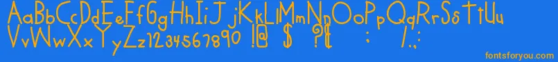 MTFCoolKid Font – Orange Fonts on Blue Background