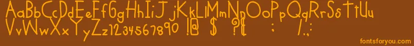MTFCoolKid Font – Orange Fonts on Brown Background